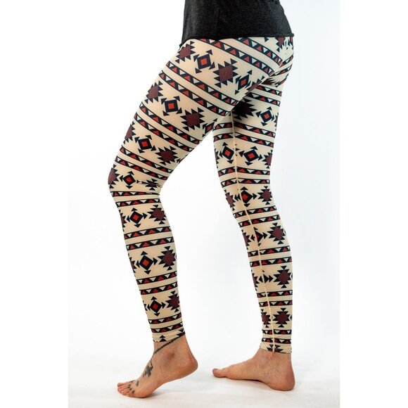 Oatmeal Aztec Yoga Pants *FINAL SALE* - Picture 1 of 4